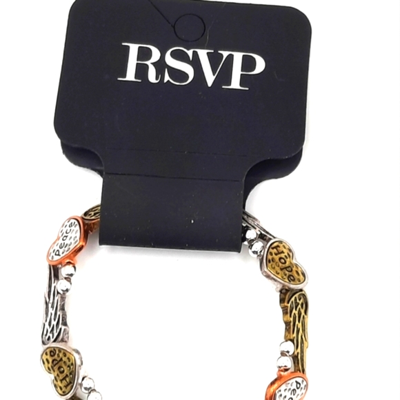 RSVP Peace, Love, and Hope Bangle Bracelet with Angel Wings - Picture 3 of 10